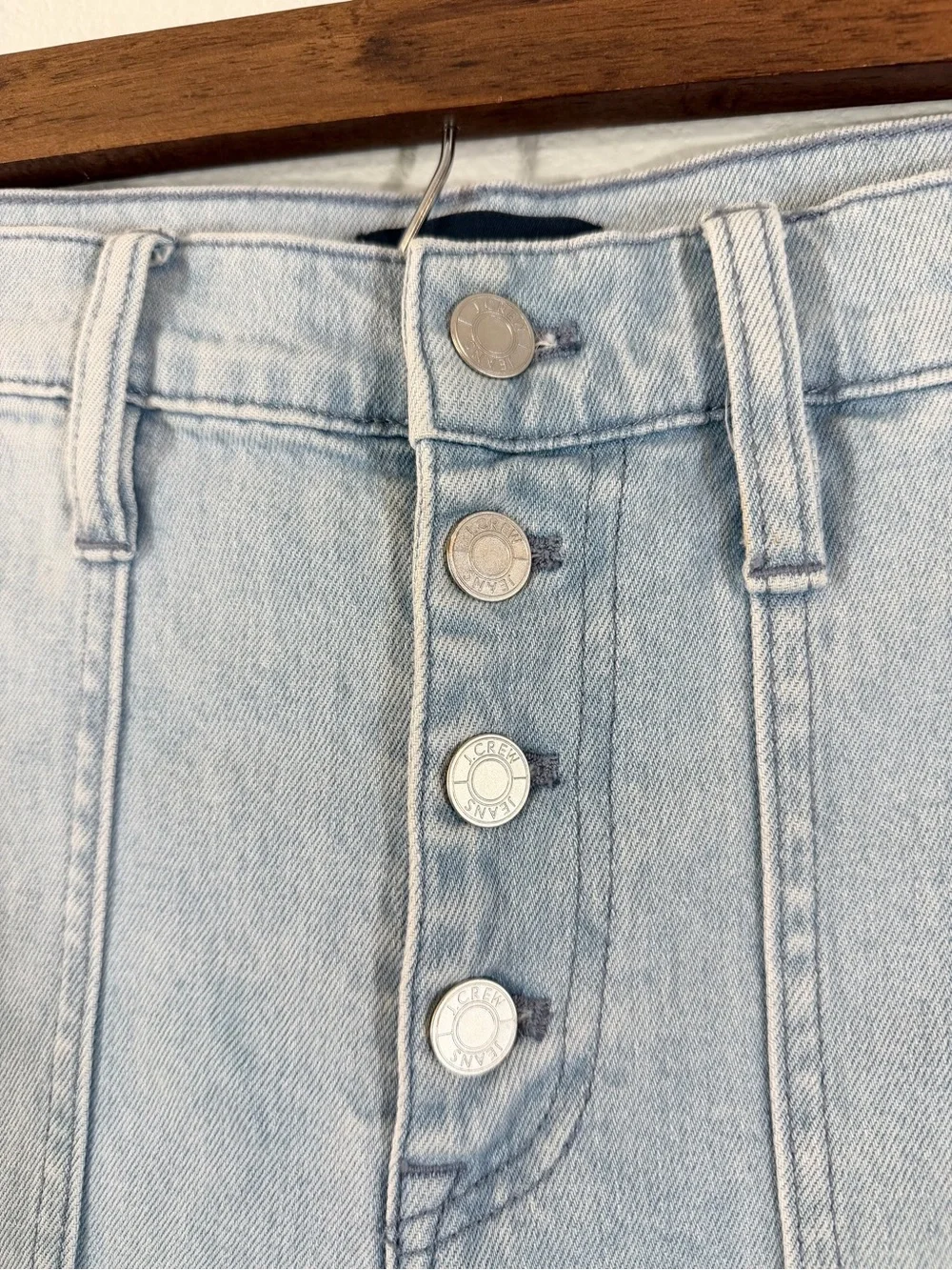 J. Crew Jeans Straight Leg Crop Size 25 Indigo Cove Light Wash Button Fly L4758